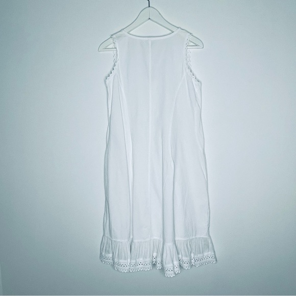 Toque de algodon White embroidered lace sleeveless dress Made in Peru Size 24 - Picture 8 of 15